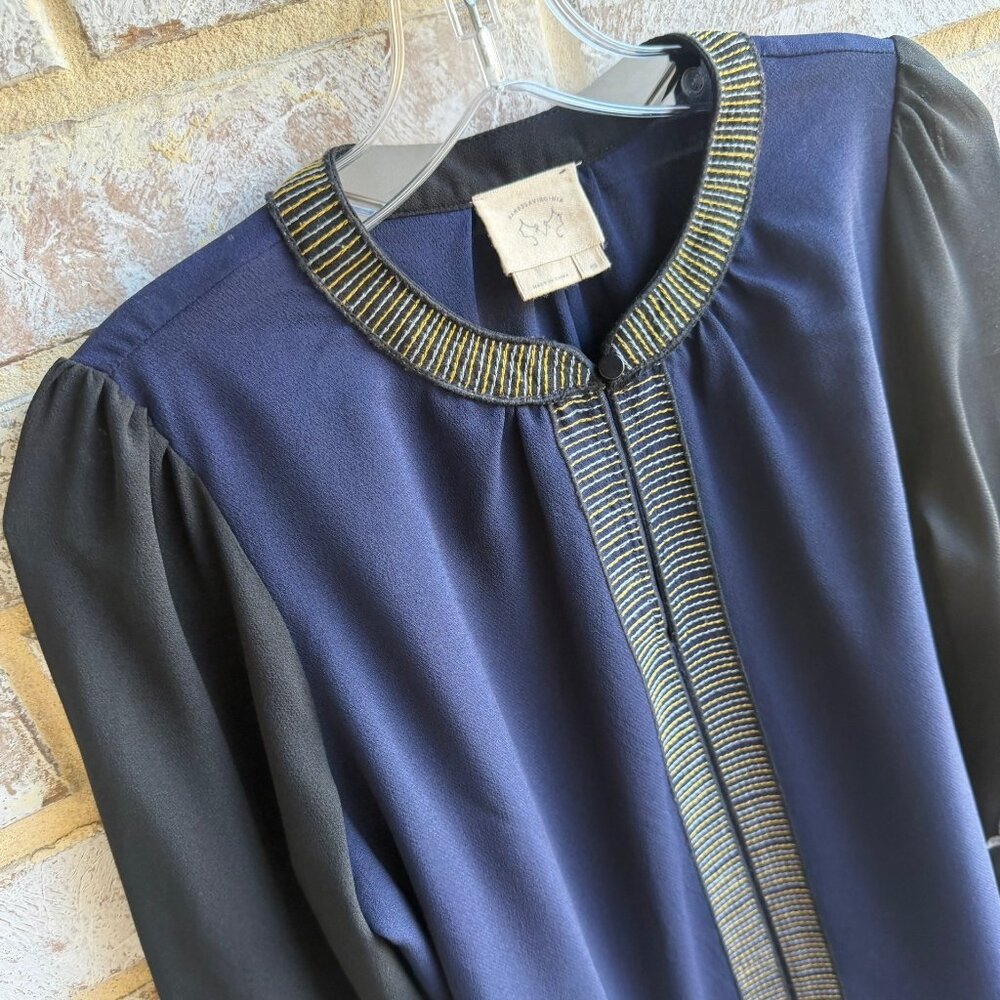 Vanessa Virginia Embroidered Long Sleeve Round Neck Boho Blouse  Size XS. - Picture 5 of 8